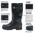 thumbnail image 3 of HISEA Men's Hunting Boots for Mud Working Farming Fishing, Adjustable Calf, Black, US Size 12, 3 of 6