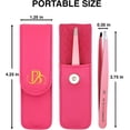 thumbnail image 4 of Beauty Power Professional Tweezers in Case - Slant, Durable Lightweight German Stainless Steel, Ultra Precision Tweezers for Eyebrows, Facial Hair, Chin, and Ingrown Hair Removal - Gift Idea, 4 of 10