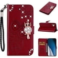 thumbnail image 4 of for Samsung Galaxy A04 Case with Credit Card Holder, Glitter Bling Diamond PU Leather Wallet Phone Case Flip Folio Book Cover for Samsung Galaxy A04 Owl Red, 4 of 8