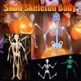 thumbnail image 5 of NovaStitch Halloween Skeleton Glow-in-the-Dark Prop Full Body Hanging Bones Figure with Skull and Ribcage HalloweenDecorations Indoor Yard Wall Decor Night Light Skeleton Ornament, 5 of 8