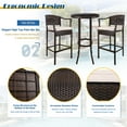 3 Piece High Top Patio Set, Modern Bar Height Bistro Set with High Top