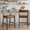 Brown-Pu, variant on Dayalane Modern Farmhouse Bar Stools Set of 2, 26”Counter Height Bar Stools with Slatted Back, Chenille Upholstered & Solid Wood Legs Barstools for Kitchen Island Dining Rooms and Home Bars, Gray