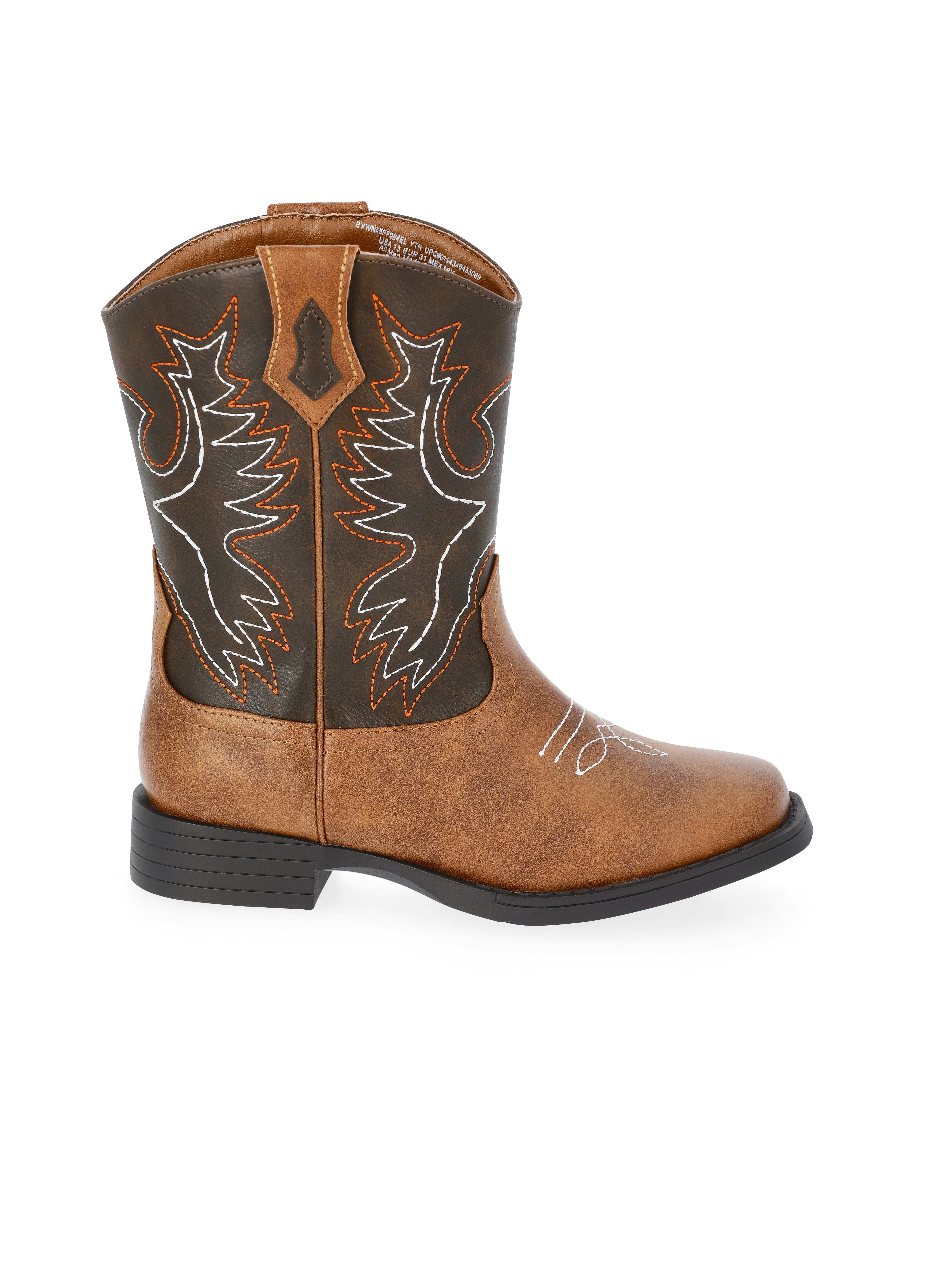 Wonder Nation Toddler & Boys Faux Leather Western Boots