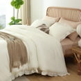 thumbnail image 6 of White Comforter Set Vintage Shabby Chic Bedding Soft Fluffy Comforter Set King Size All Season, 6 of 6
