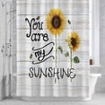 thumbnail image 3 of Farmhouses Sunflowers Shower Curtain for Bathroom Decor, You Are My Sunshine Grey Wood Grain Waterproof Fabric Shower Curtain, 72"x78" Set with 12 Hooks, 3 of 9