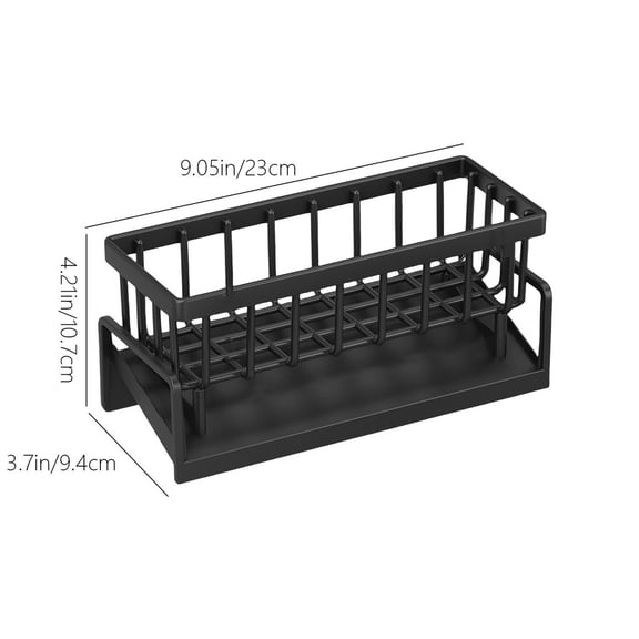 Camnix Sponge Holder for Kitchen Sink, Kitchen Sink Caddy Rustproof Dish Sponge Organizer with Detachable Dishcloth Rack Bathroom Organizer Dish Soap Dispenser Brush Holder Storage (Plastic)