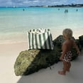 thumbnail image 5 of Sunnylife: Carryall Beach Bag - Vacay Olive Stripe - Oversized Shoulder Tote, Large Capacity, Sand & Water Drainage Holes, Pool Outdoor, 22.8 x 16.9", 5 of 6