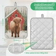 thumbnail image 3 of 2 Pack Pot Holders for Kitchen Heat Resistant Hot Pads Sets for Cooking Baking Cute Highland Cow Pattern, 3 of 7