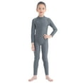 thumbnail image 4 of MSemis Kids Boys Girls Turtleneck Long Sleeve Unitard Jumpsuit Gymnastic Leotard Dark Gray 5-6, 4 of 6