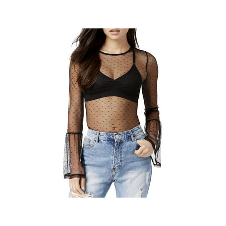 - Minkpink Womens Mesh Bell Sleeves Blouse