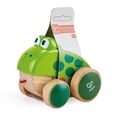 thumbnail image 4 of Hape: Pull Along Frog - Wooden Green Toy W/ Open & Close Mouth, Rubber Rimmed Wheels, Push & Pull Play, String Take Along, Baby, Toddler & Kids Age 1+, 4 of 5