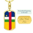 thumbnail image 3 of Central African Republic Flag Keychain Dog Tag Stainless Steel or 18k Gold, 3 of 8