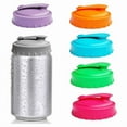 thumbnail image 3 of 6 Pack Reusable Silicone Can Protector Lid or Covers with Resealable Nozzle for Standard Soda/Beverage/Beer Cans,6 x Beverage Can Lids,Photo Color, 3 of 8
