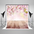 thumbnail image 1 of EREHome Polyester Fabric 5x7ft Background for Photograpghy Spring Pink Flowers Wood Floor Baby Birthday Backdrop for Photo Studio, 1 of 1