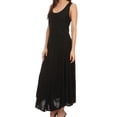 thumbnail image 3 of Sakkas Beverlee Embroidered Button Down Sleeveless Caftan Dress - Black - 1X/2X, 3 of 5