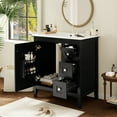 thumbnail image 2 of Eowynic 30" Bathroom Vanity with Ceramic Sink, Black Bathroom Cabinet with 3 Drawers, 2 of 8