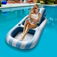 thumbnail image 3 of Sioweci Inflatable Lounger Float Pool Float with Backrest Cupholder Wear Resistant Extra Large Thick PVC Pool Float for Adult Blue, 3 of 10