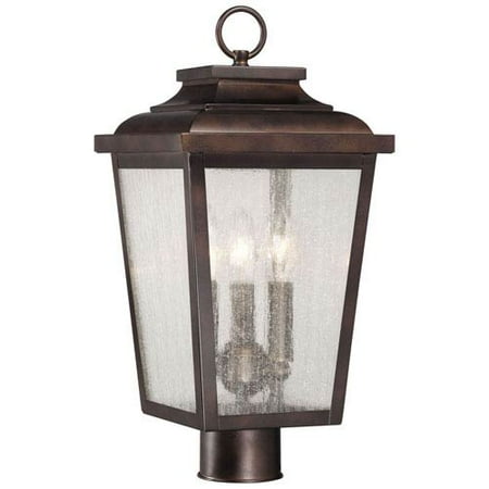Rustic Bronze Outdoor Post Mount - Chamberlain Bronze Three-Light Outdoor Post Mount