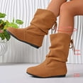 thumbnail image 6 of Fashion Suede Ankle Boots With Rear Lace Up Design Comfortable Casual Footwear Ideal For Autumn Winter, 6 of 9