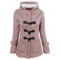 thumbnail image 4 of Dezsed Women Horn Buttons Cardigan Padded Hooded Coat Jacket Women Sherpa Lined Cardigan Padded Hooded Coat Jacket Overcoat PinkA XXL, 4 of 4