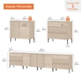 thumbnail image 3 of 126" Modern Reeded 6-Drawer Dresser Set for Bedroom, Minimalist Chest of Drawers with Storage, Wooden Dresser for Living Room, Bedroom, Entryway, 3 of 10