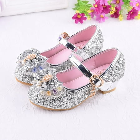 

Wesracia Baby Shoes Infant Kids Baby Girls Pearl Crystal Bling Bowknot Single Princess Shoes Sandals