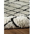 thumbnail image 5 of Moroccan Shag Rug Ivory 8x10 Geometric Tribal Design Thick Soft Carpet, 5 of 5