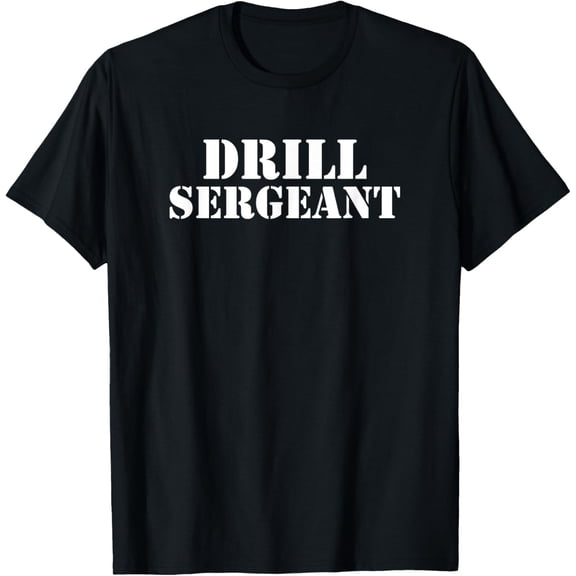 Drill Sergeant Military Costume Halloween Party T-Shirt T-ShirtMen and women, White Black T-shirt, size: Extra large S-4XL