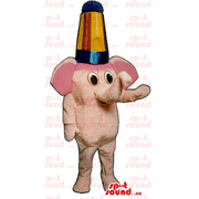 Small Toddler Pink Elephant Plush SPOTSOUND Mascot With A Circus Hat - Elephant mascots