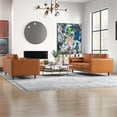 thumbnail image 3 of Base Mid-Century Modern Living Room Sofa in Tan Leather (Set of 2), 3 of 6