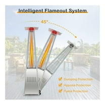 42000 BTU Pyramid Patio Heater with Wheels, Stainless Steel Propane Outdoor Heater, Portable 360° Fast Heating, Tip-Over & Anoxic Protection, Variable Control for Garden Patio Deck