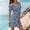 Light Blue, variant on Women's Casual Tennis Dress Summer Women Crew Neck Cold Shoulder Floral Printed Straps Swing Dress Beach Cover Up Blue XL