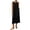 Black, variant on Women's Sleeveless Round Neck Tank Maxi Dress, Solid Color Back Pleated Cotton Linen Long Dress, Loose Fit Casual Long Shift Dress with Side Pockets