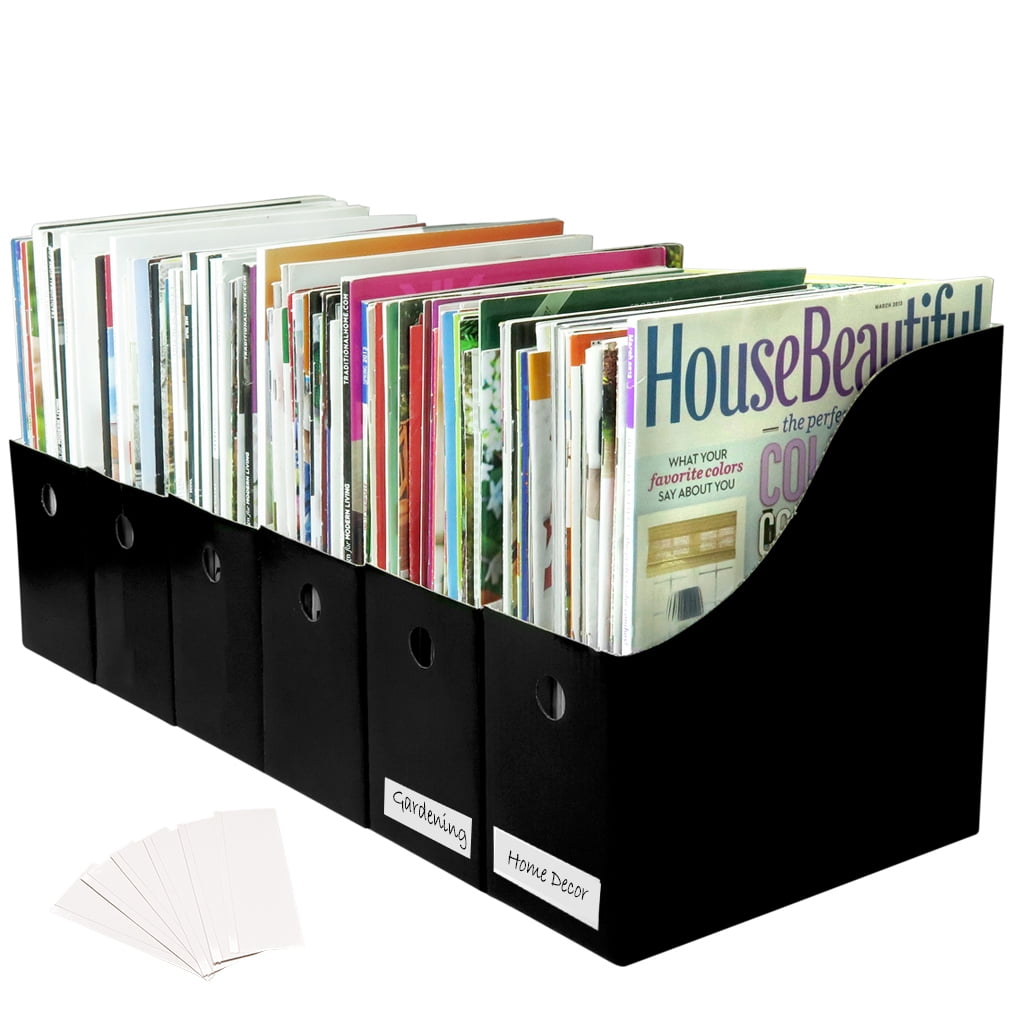 Set Of 4 File Holder and Magazine Rack Magazine Holder Home or Just Any Office Organization Heavy-Duty Desk Paper Organizer Great For Students and Teacher Beige 