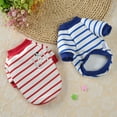 thumbnail image 4 of Mightlink Pet Sweatshirt Stand Collar Striped Contrast Color Print Short Sleeves Keep Warm Two Legs Comfortable Pet Winter Sweatshirt for Daily Wear, 4 of 6