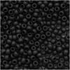 Toho Round Seed Beads 11/0 #49F 'Opaque Frosted Jet' 8 Gram Tube