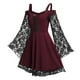 thumbnail image 2 of ICHUANYI Clearance Fashion Sexy Women Patchwork Skull Lace Splicing Long Sleeve Vintage(Wine, XXL) ICHUANYI WER2023080806306, 2 of 6