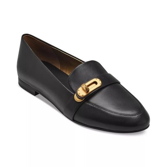 Donna Karan BLACK Women's Thompson Turn Lock Buckle Tailored Loafers, US 8.5M