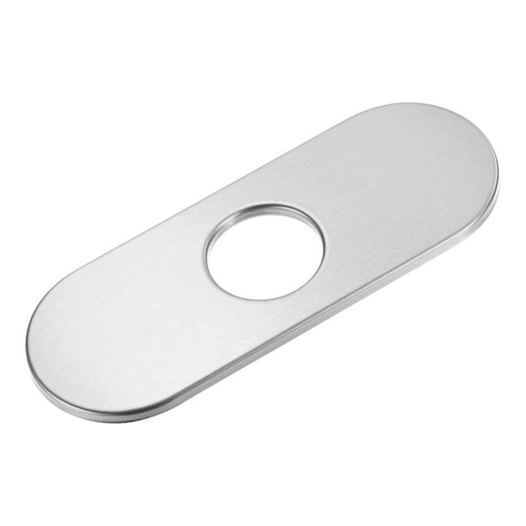 Faucet Deck Plate, 6 Inch Oval 304 Stainless Steel Escutcheon Faucet Plate [Brushed Silver]