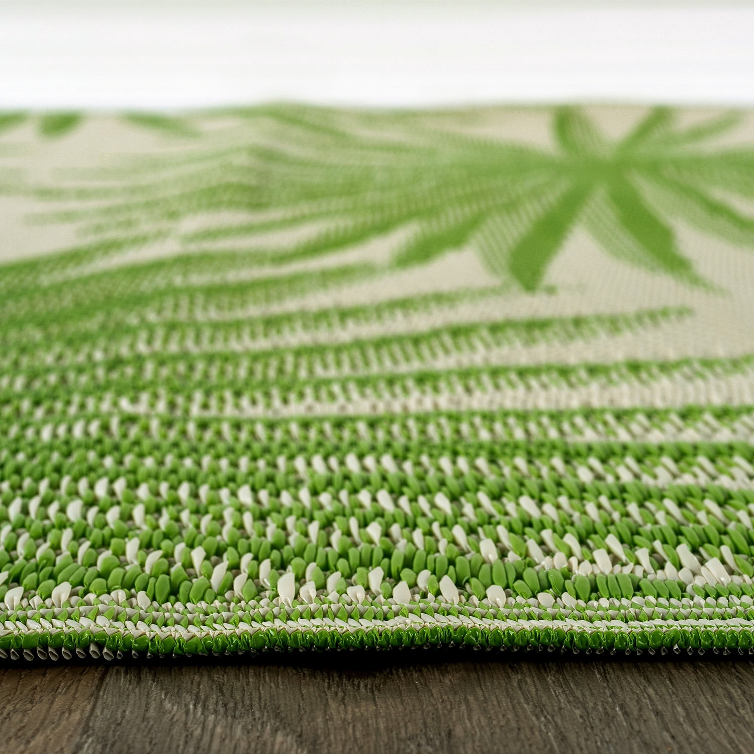 World Rug Gallery Floral Tropical Reversible Recycled Plastic Outdoor Picnic Mat, Camping Rug, RV Rug - GREEN 7'10"x10'