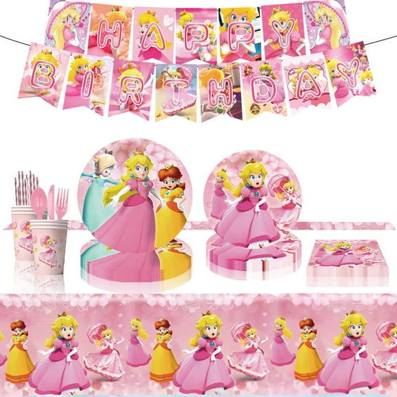 Princess Brigitte birthday decorations, party supplies set including banner, tableware, tablecloth, girl theme party