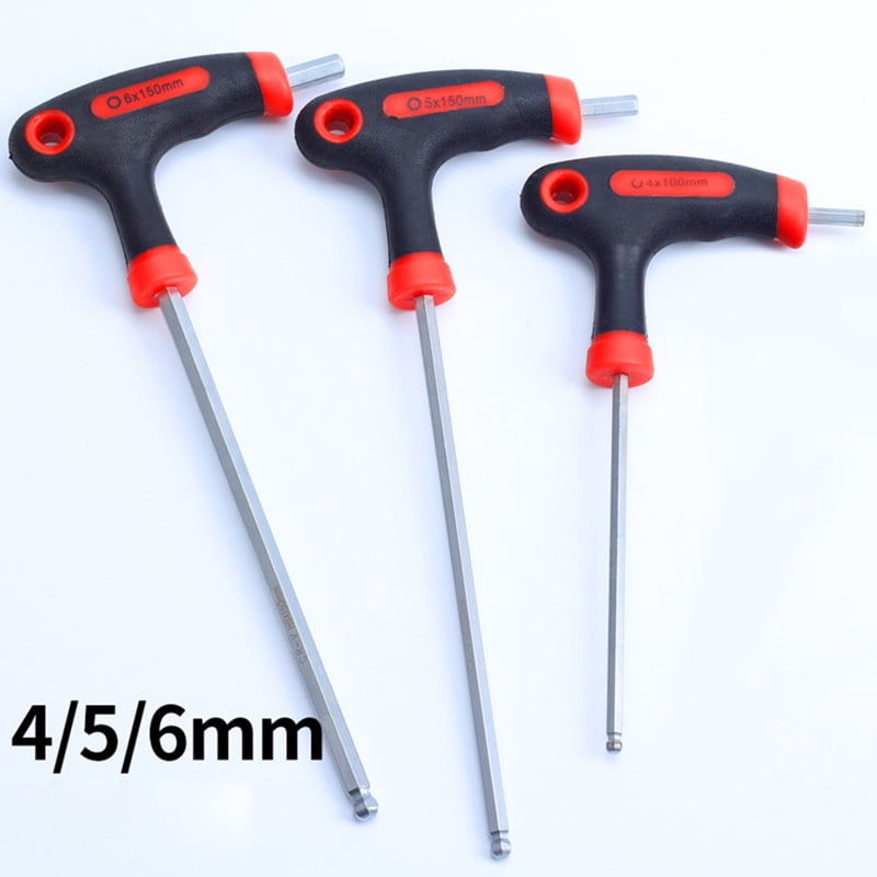3 Pcs/ Set 4/5/6mm Bike Hex Wrench Bicycle Mountain Bike Pedal Spanner Allen Wrench Repairing Tool