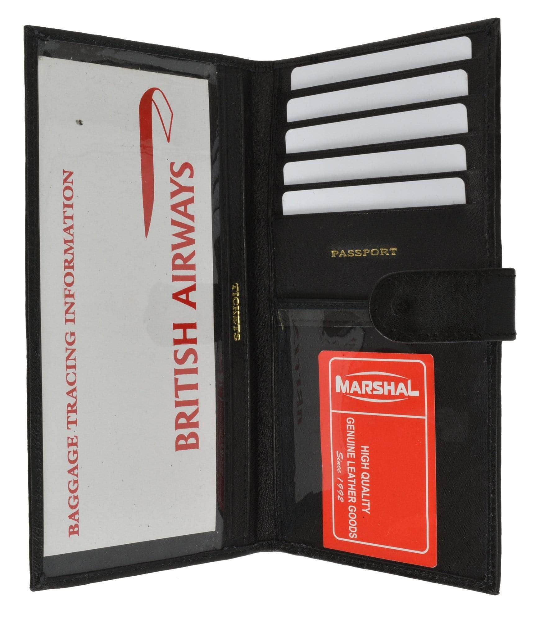 menswallet Genuine Leather Passport Boarding Pass Holder for Travel 562