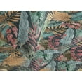 thumbnail image 3 of Ambesonne Tropical Quilted Coverlet 3 Pcs, Overlapped Exotic Plot, Queen Size, Pastel Brown and Grey Teal, 3 of 4