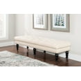 thumbnail image 2 of Linon Kacie 62" Wide Buttun Tufted Bench, Dark Espresso with Natural Linen, 2 of 12
