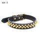 thumbnail image 2 of Collar de cuero para perros con púas doradas, para evitar que el perro sea atrapado por perros más grandes, 2 of 5