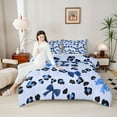 thumbnail image 4 of Manfei Cheetah Print 2pcs Bedding Comforter Set for Boys Girls,Abstract Animal Print Twin Comforter Sets,Blue Bow Tie Breathable Bedding Set,Lightweight Room Decor,Reversible, 4 of 8