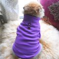 thumbnail image 2 of Pet Dogs Autumn Winter Fleece Vest Thickened Coat, Puppy Dogs Fleece Sweater, Warm Costume with Traction Ring for Pet Dog Cat,Purple,L, 2 of 6