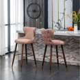 thumbnail image 2 of Roundhill Furniture Nevis Mid-Century Modern Faux Leather Tufted 29.5 in. Bar Stool - Set of 2, Pink, 2 of 5