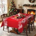 thumbnail image 2 of Nanqianyi Christmas Snowflake Red Tablecloth,Waterproof Stain Resistant Festive Table Cover,60x70 Inch, 2 of 6